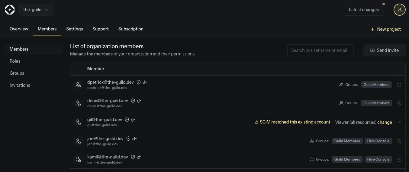 SCIM-provisioned organization members